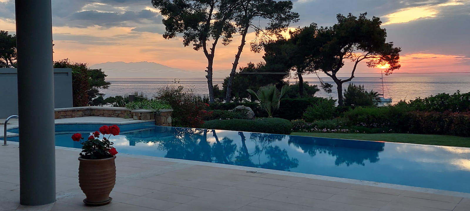 Sunset over the Thermaic Gulf from the villa